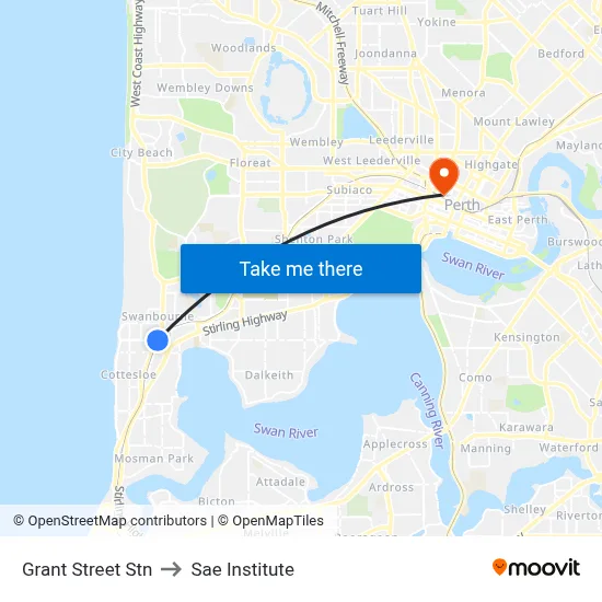 Grant Street Stn to Sae Institute map
