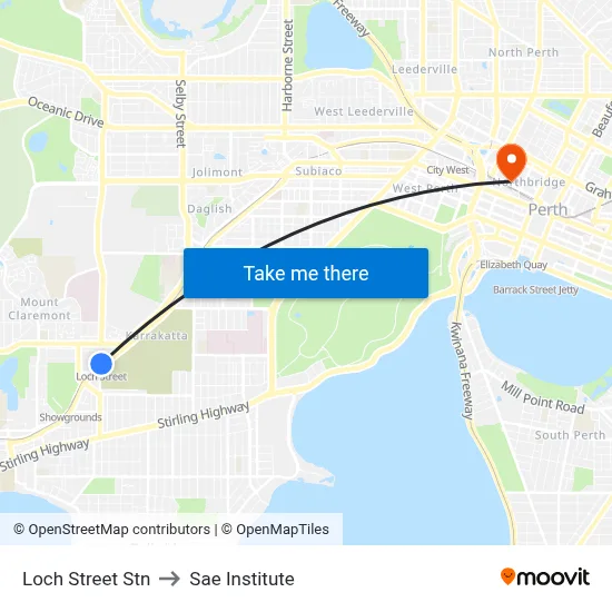 Loch Street Stn to Sae Institute map