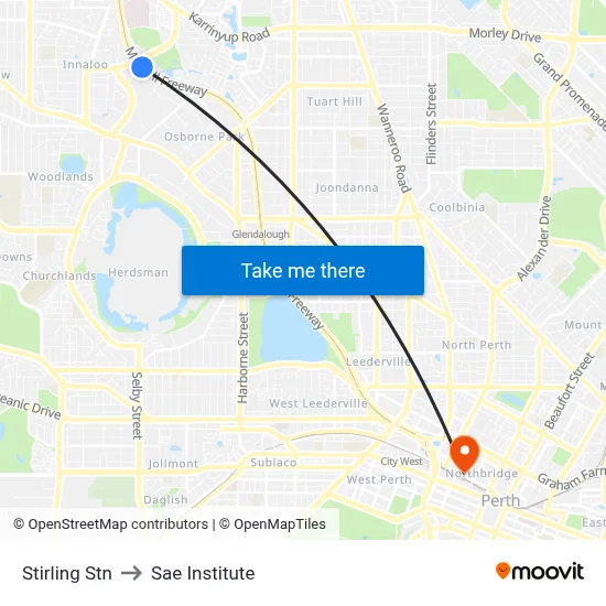 Stirling Stn to Sae Institute map