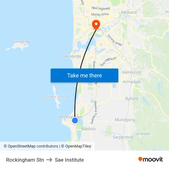 Rockingham Stn to Sae Institute map