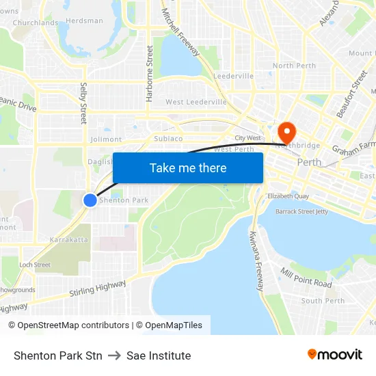 Shenton Park Stn to Sae Institute map