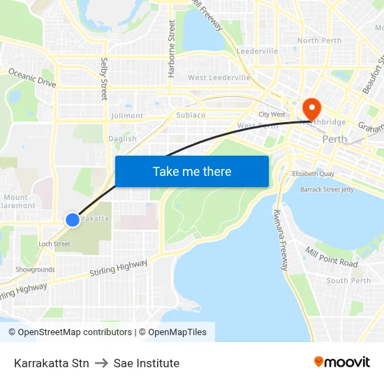 Karrakatta Stn to Sae Institute map