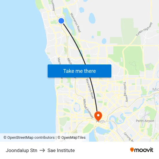 Joondalup Stn to Sae Institute map