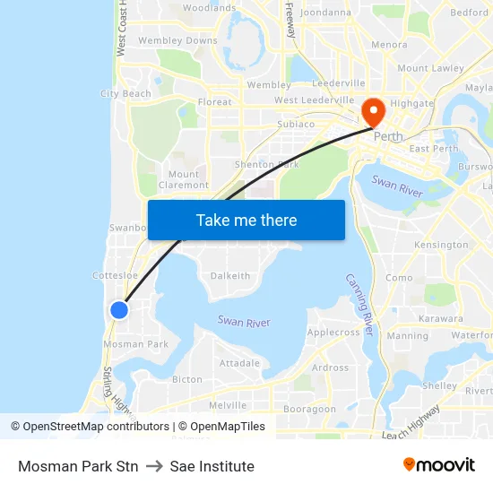 Mosman Park Stn to Sae Institute map