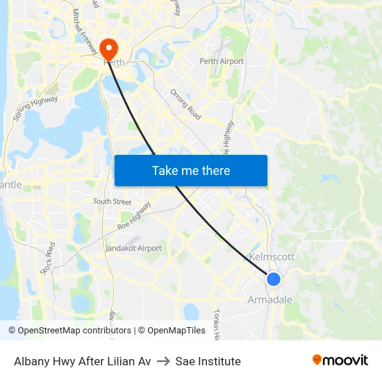 Albany Hwy After Lilian Av to Sae Institute map