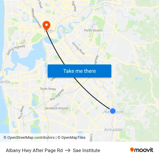 Albany Hwy After Page Rd to Sae Institute map