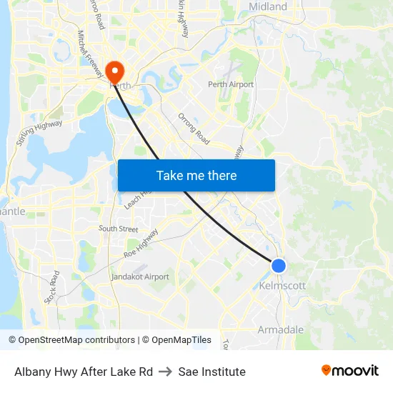 Albany Hwy After Lake Rd to Sae Institute map