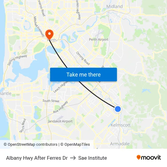 Albany Hwy After Ferres Dr to Sae Institute map