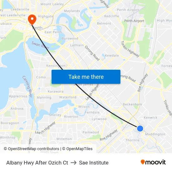 Albany Hwy After Ozich Ct to Sae Institute map