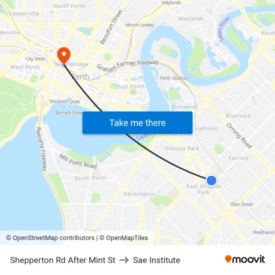 Shepperton Rd After Mint St to Sae Institute map