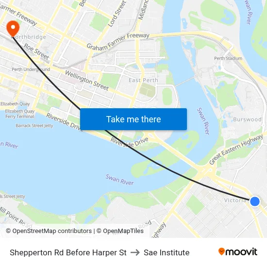 Shepperton Rd Before Harper St to Sae Institute map