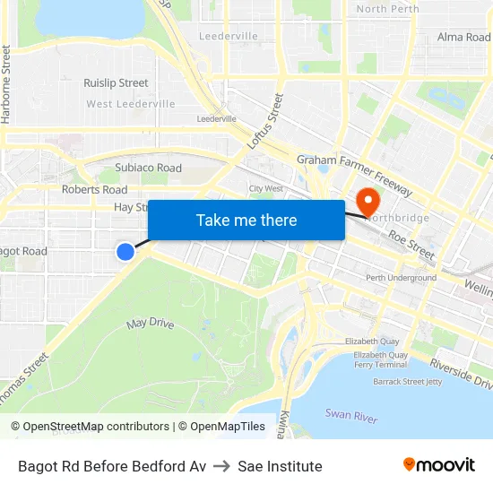 Bagot Rd Before Bedford Av to Sae Institute map