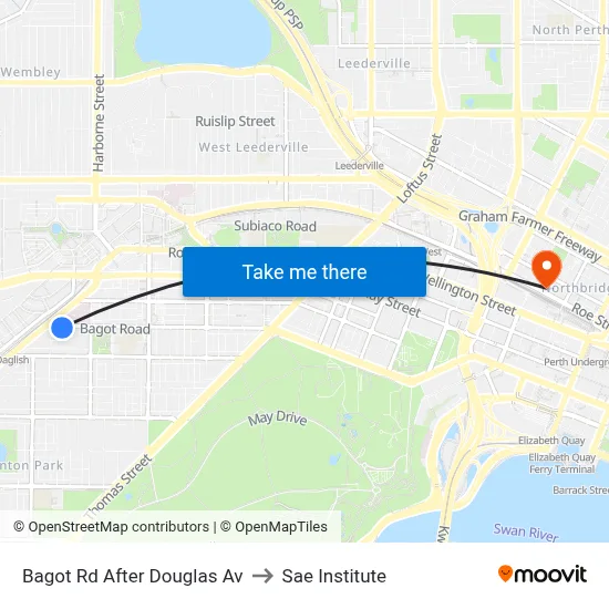 Bagot Rd After Douglas Av to Sae Institute map