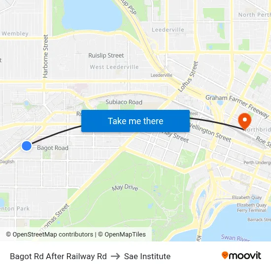 Bagot Rd After Railway Rd to Sae Institute map