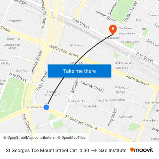 St Georges Tce Mount Street Cat Id 30 to Sae Institute map