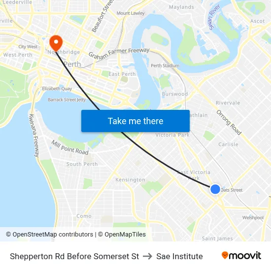 Shepperton Rd Before Somerset St to Sae Institute map