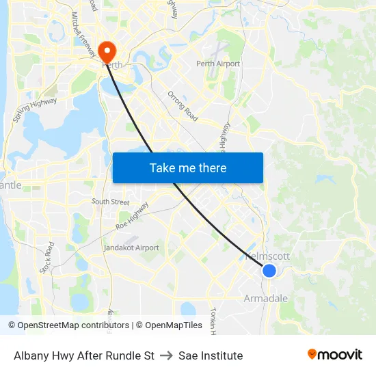 Albany Hwy After Rundle St to Sae Institute map