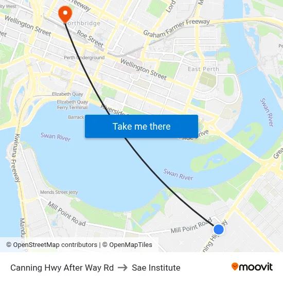 Canning Hwy After Way Rd to Sae Institute map