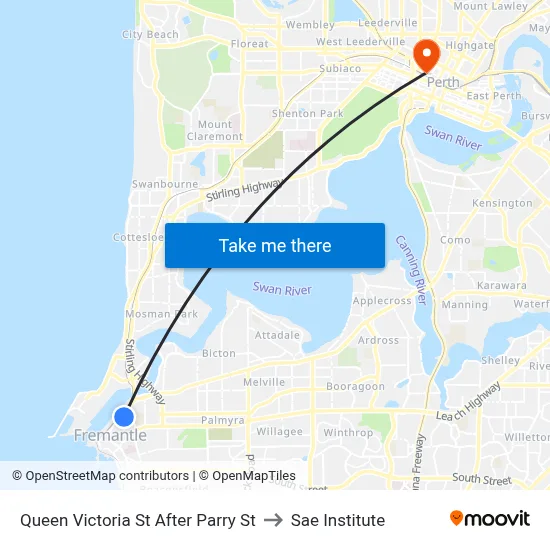 Queen Victoria St After Parry St to Sae Institute map