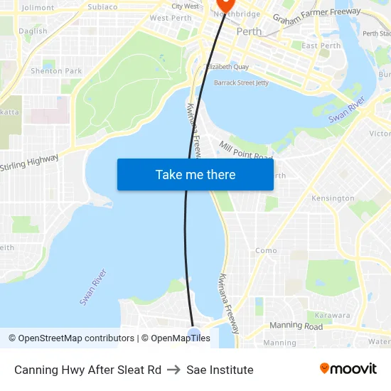 Canning Hwy After Sleat Rd to Sae Institute map
