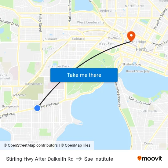 Stirling Hwy After Dalkeith Rd to Sae Institute map