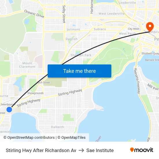 Stirling Hwy After Richardson Av to Sae Institute map