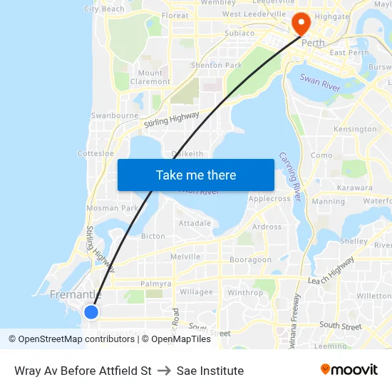 Wray Av Before Attfield St to Sae Institute map