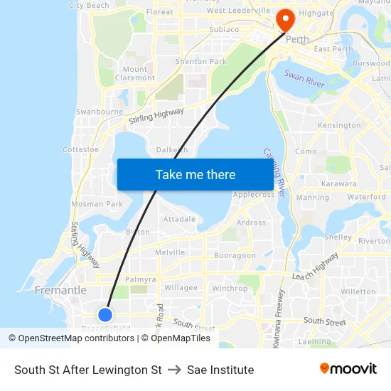 South St After Lewington St to Sae Institute map
