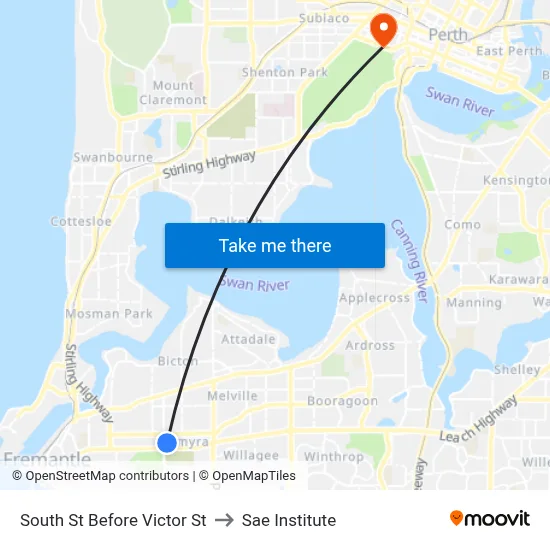 South St Before Victor St to Sae Institute map
