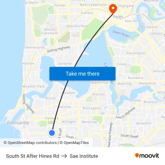South St After Hines Rd to Sae Institute map