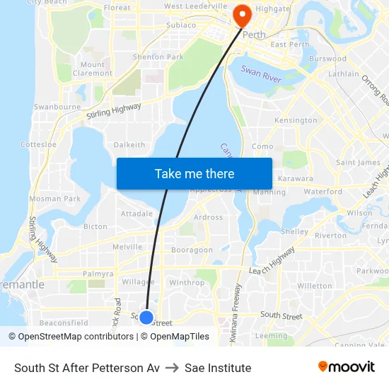 South St After Petterson Av to Sae Institute map