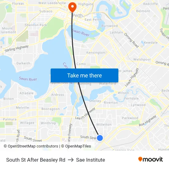 South St After Beasley Rd to Sae Institute map