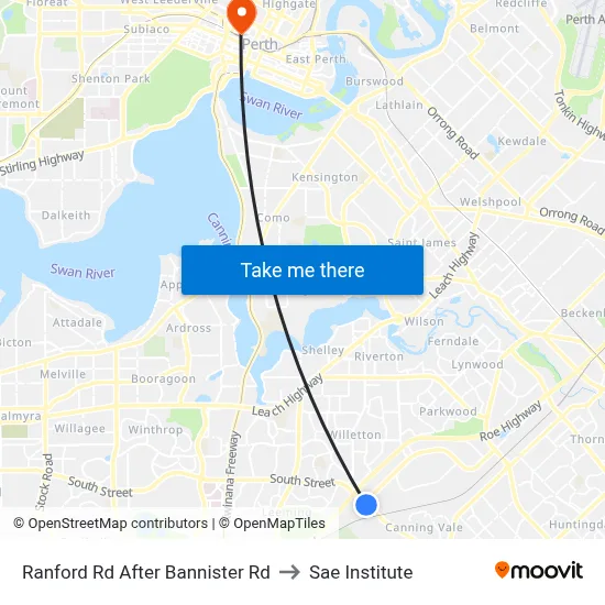Ranford Rd After Bannister Rd to Sae Institute map