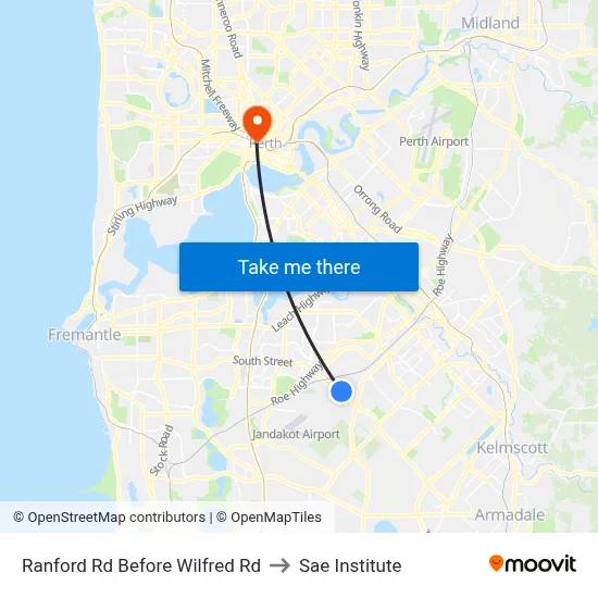 Ranford Rd Before Wilfred Rd to Sae Institute map