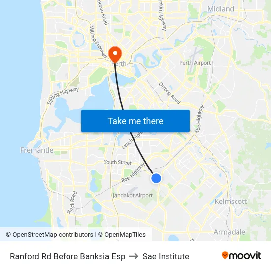 Ranford Rd Before Banksia Esp to Sae Institute map