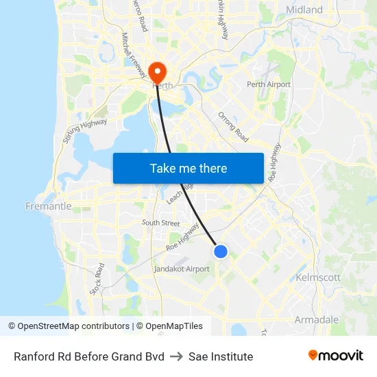 Ranford Rd Before Grand Bvd to Sae Institute map