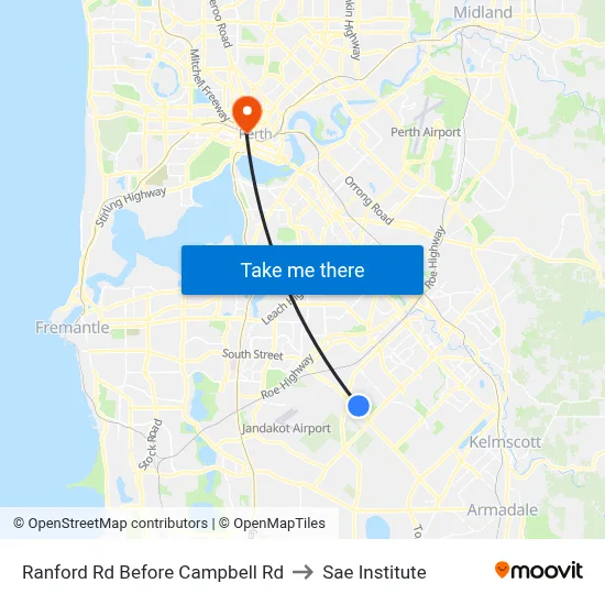 Ranford Rd Before Campbell Rd to Sae Institute map