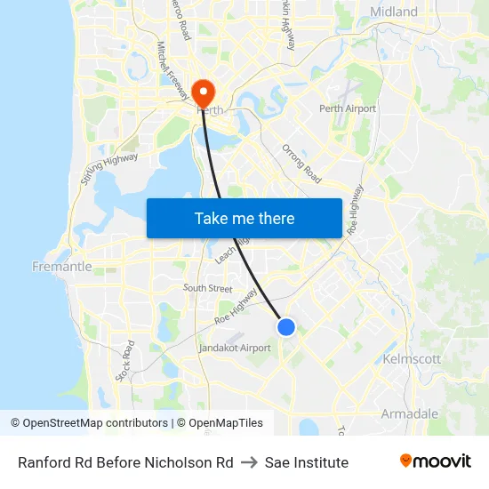 Ranford Rd Before Nicholson Rd to Sae Institute map