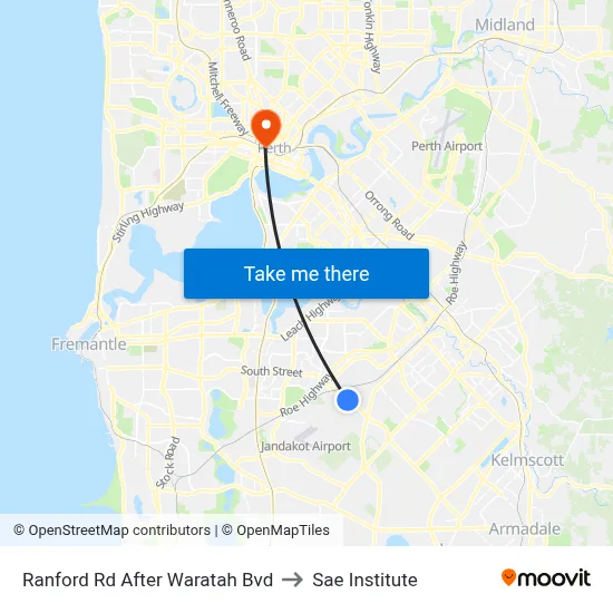 Ranford Rd After Waratah Bvd to Sae Institute map