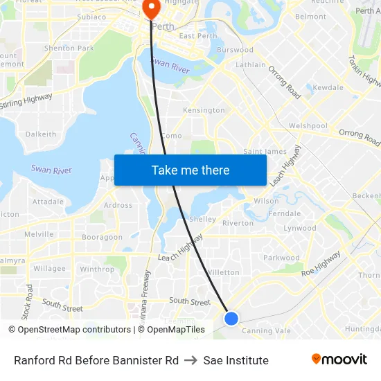 Ranford Rd Before Bannister Rd to Sae Institute map