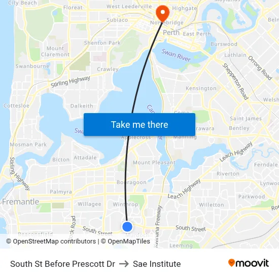 South St Before Prescott Dr to Sae Institute map