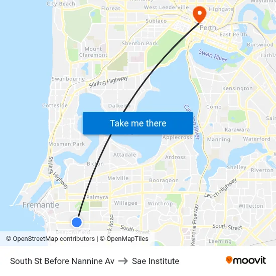 South St Before Nannine Av to Sae Institute map