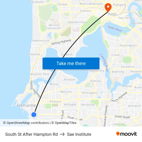 South St After Hampton Rd to Sae Institute map