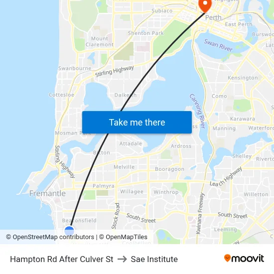 Hampton Rd After Culver St to Sae Institute map