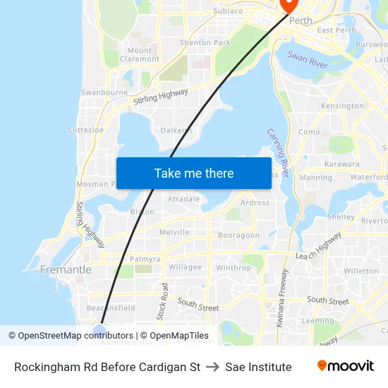 Rockingham Rd Before Cardigan St to Sae Institute map