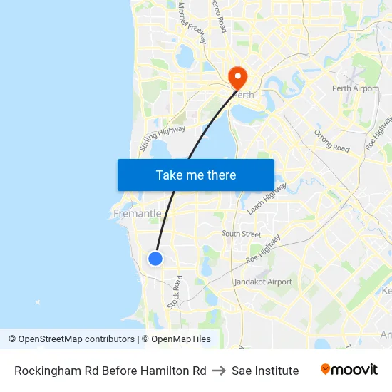 Rockingham Rd Before Hamilton Rd to Sae Institute map