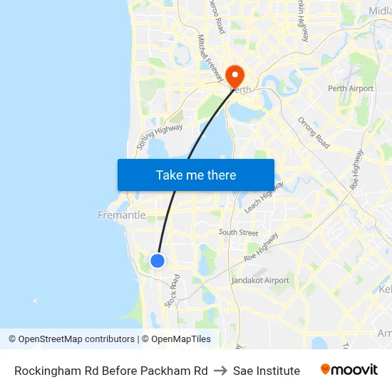 Rockingham Rd Before Packham Rd to Sae Institute map