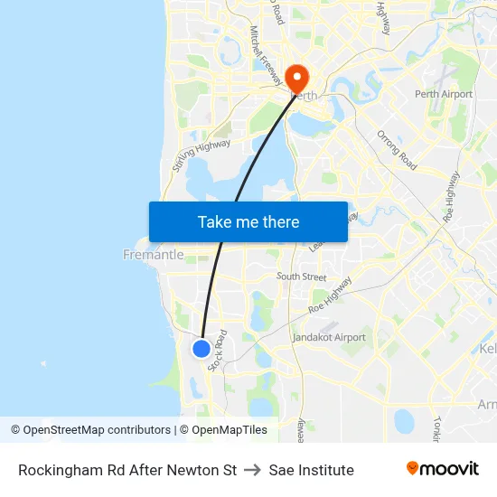 Rockingham Rd After Newton St to Sae Institute map