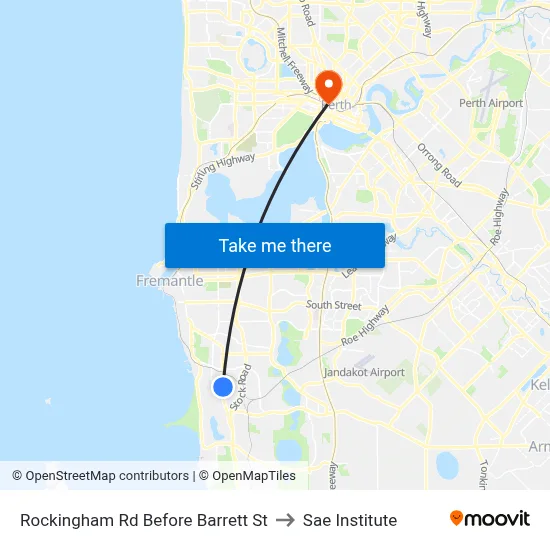 Rockingham Rd Before Barrett St to Sae Institute map