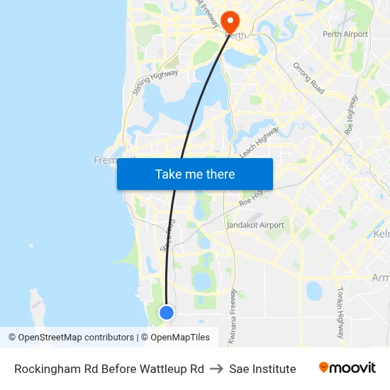 Rockingham Rd Before Wattleup Rd to Sae Institute map